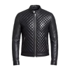 Men's Quilted PU Leather Jacket – Slim Fit Biker Style Zip Up Outerwear