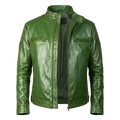 Herren Vintage Forest Green Leder Cafe Racer – Handpolierte Bikerjacke