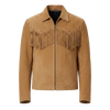 Men’s Western Fringe Suede Leather Jacket – Brown