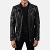 BLACK LEATHER BIKER JACKET