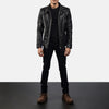 BLACK LEATHER BIKER JACKET