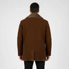 Furlong Brown Suede Leather Coat – Luxury Fur Collar Winter Coat for Men