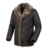The "Aspen" Shearling Car Coat – Handcrafted Leather in Dark Walnut