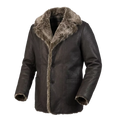 The "Aspen" Shearling Car Coat – Handcrafted Leather in Dark Walnut