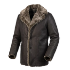 The "Aspen" Shearling Car Coat – Handcrafted Leather in Dark Walnut