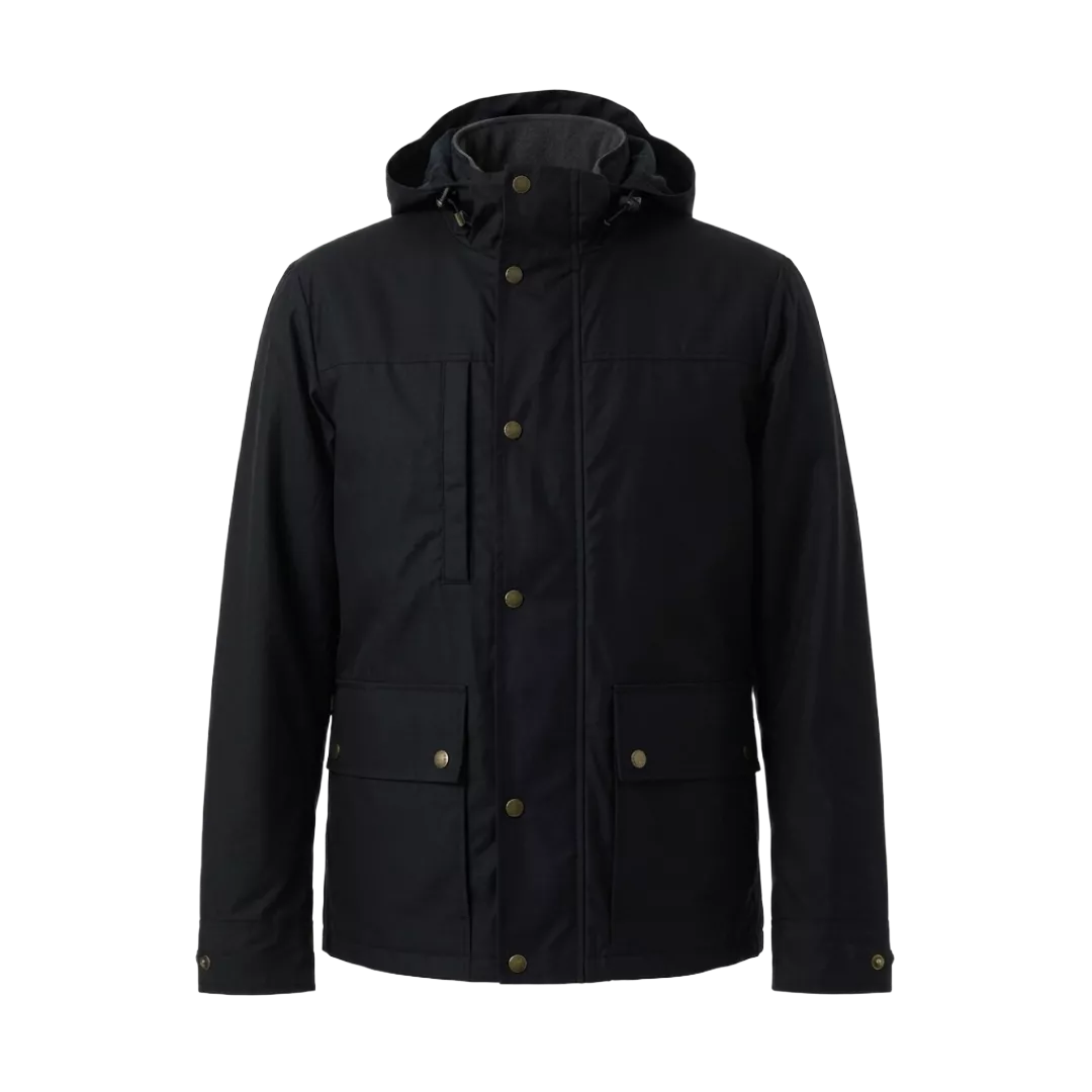 The "City Navigator" Hooded Field Jacket – Matte Onyx Performance