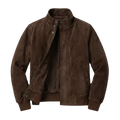 The "Lester" Suede Bomber – Premium Goatskin in Earth-Tone Brown