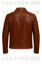 Veste zippée classique en similicuir marron pour homme – Vêtement d'extérieur décontracté de qualité supérieure