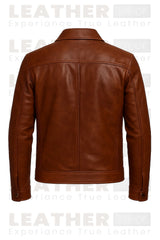Veste zippée classique en similicuir marron pour homme – Vêtement d'extérieur décontracté de qualité supérieure