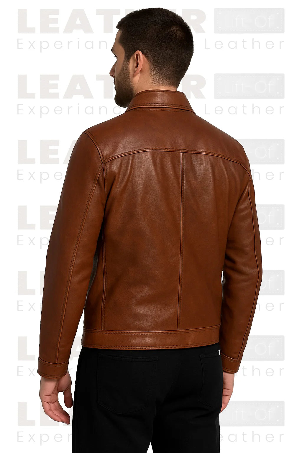 Veste zippée classique en similicuir marron pour homme – Vêtement d'extérieur décontracté de qualité supérieure