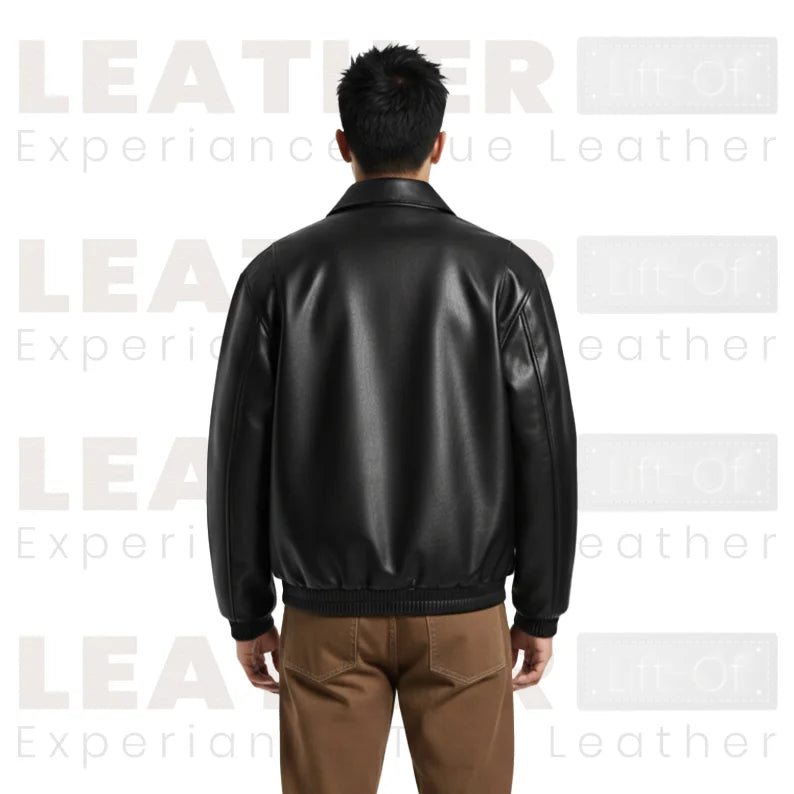Blouson aviateur en similicuir style urbain avec lettrage pour homme – Vêtement d'extérieur motard zippé