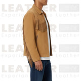 Western-Fransen-Wildlederjacke für Herren – Braun