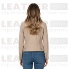 Women’s Suede Moto Jacket – Cropped Zip-Up Coat