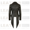 Women’s Black Gothic Edwardian Mid-Length Leather Jacket