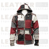 Patchwork Knit Hooded Jacket – Multi-Color Winter Zip-Up