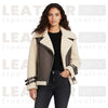 Women’s Coffee & Natural Shearling Leather Jacket – RHOSLYN