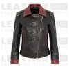 Women’s Battle-Red Vintage Biker Jacket – Dual Tone Leather Moto