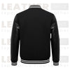 Classic Black Varsity Jacket with Premium Leather Sleeves