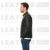 Men's Black Quilted Vintage Leather Puffer Biker Jacket