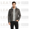 FLAVOR Brown Leather Motorcycle Jacket with Removable Hoodie