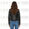 Women’s Studded Biker Leather Jacket – Black Moto Style