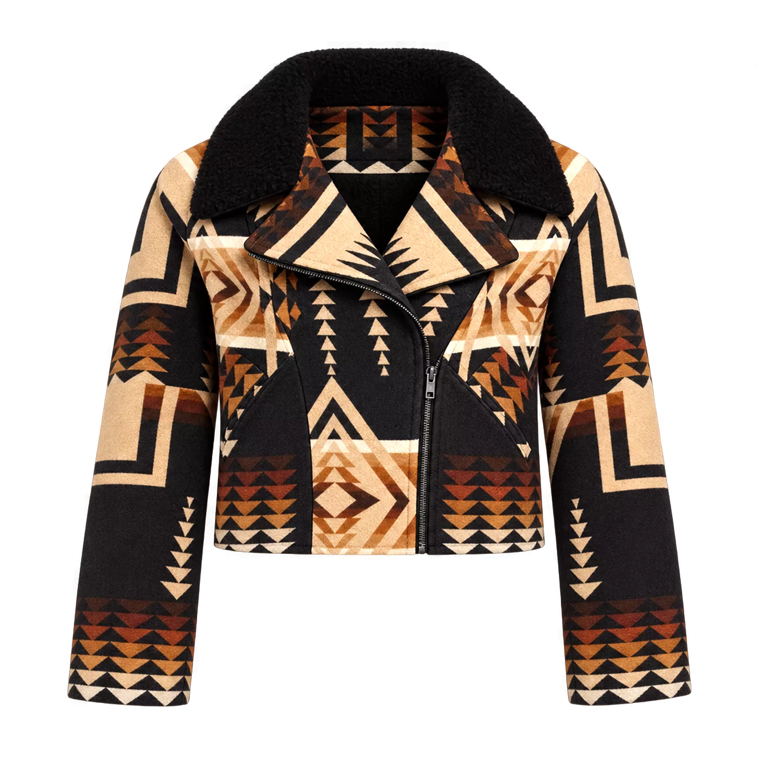 Women’s Beth Dutton Western Aztec shearling collar Jacket
