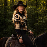 Women’s Beth Dutton Western Aztec shearling collar Jacket
