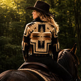 Women’s Beth Dutton Western Aztec shearling collar Jacket
