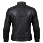 Herren-Bikerjacke aus schwarzem Leder im Superhelden-Stil – Mattes Finish