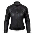 Herren-Bikerjacke aus schwarzem Leder im Superhelden-Stil – Mattes Finish