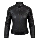 Women's Black Leather Superhero Style Jacket | Matte Finish Biker Jacket