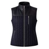 Women's Black Quilted Leather Vest | Zip-Up Sleeveless Outerwear
