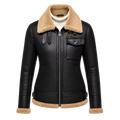 Women’s Black Shearling Aviator Leather Jacket | Winter Leather Jacket