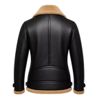 Women’s Black Shearling Aviator Leather Jacket | Winter Leather Jacket