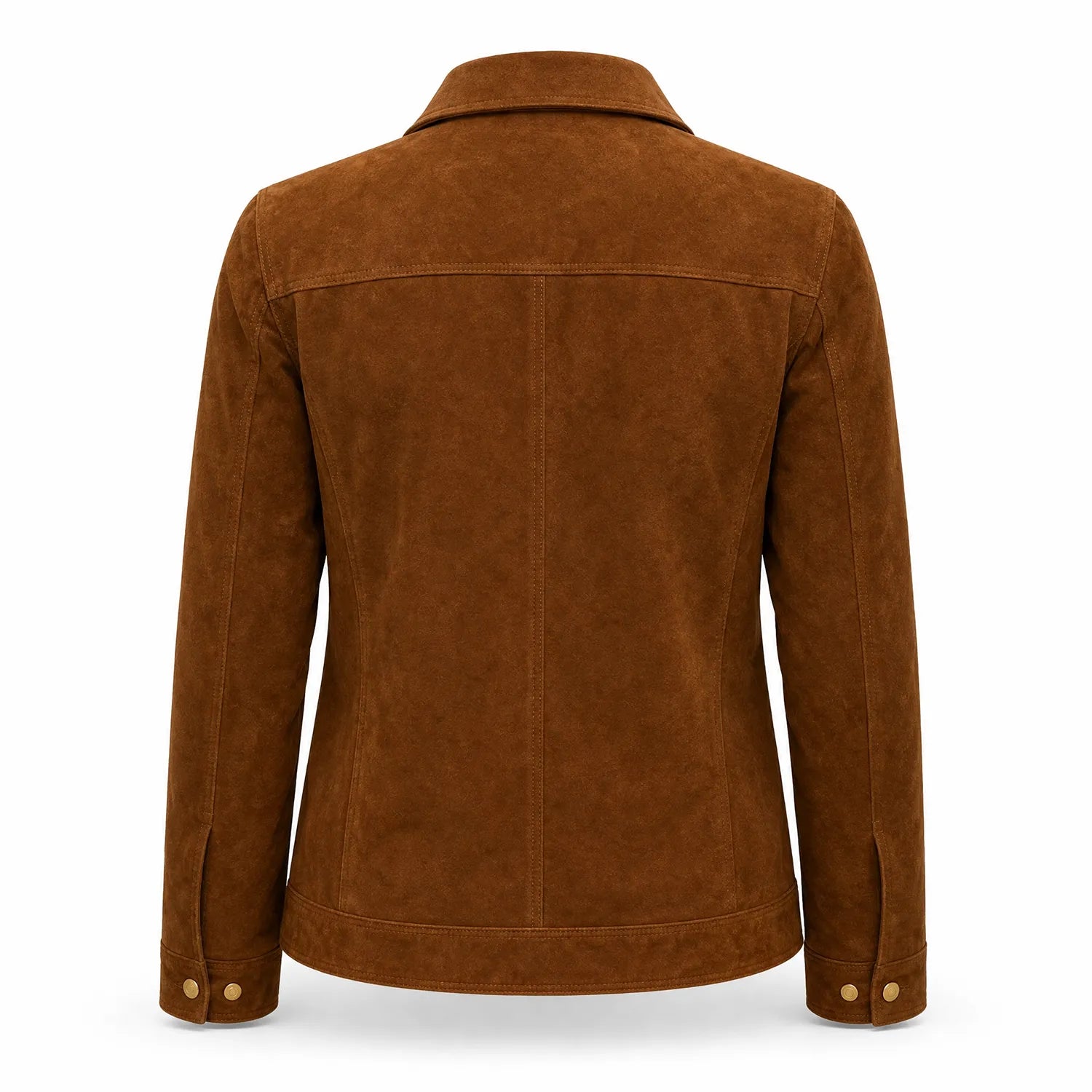 Women’s Brown Suede Trucker Jacket | Classic Leather Shirt Jacket Style