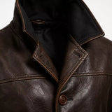 Women’s Dark Brown Leather Car Coat | Classic Long Jacket