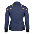 Women's Navy Space Mission Patch Bomber Jacket | Zip-Up Flight Jacket