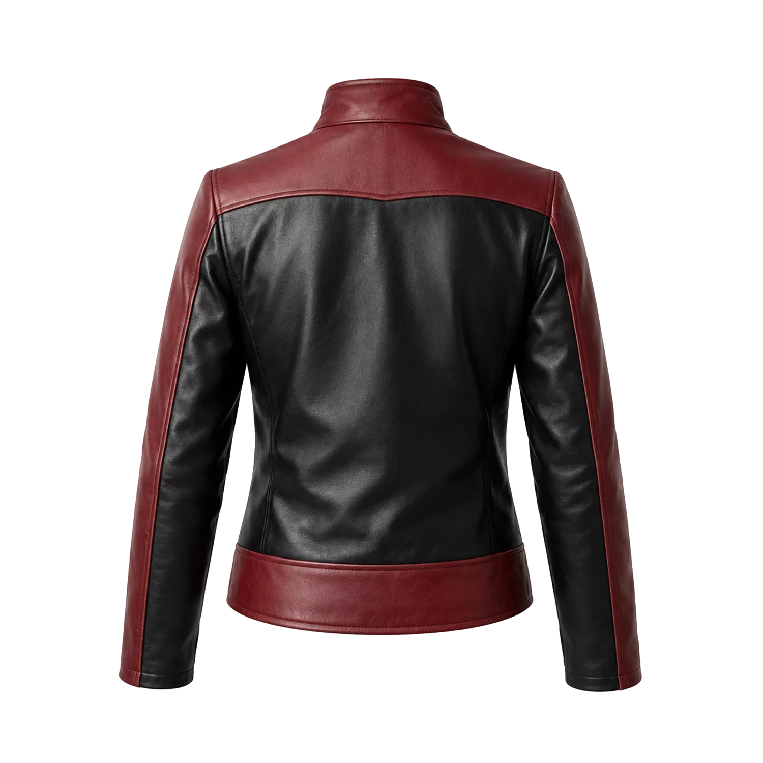 Women’s Red Black Spider Emblem Leather Jacket | Biker Style Moto Jacket