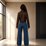 Women’s Suede Field Jacket | Vintage Brown Leather Trucker Style