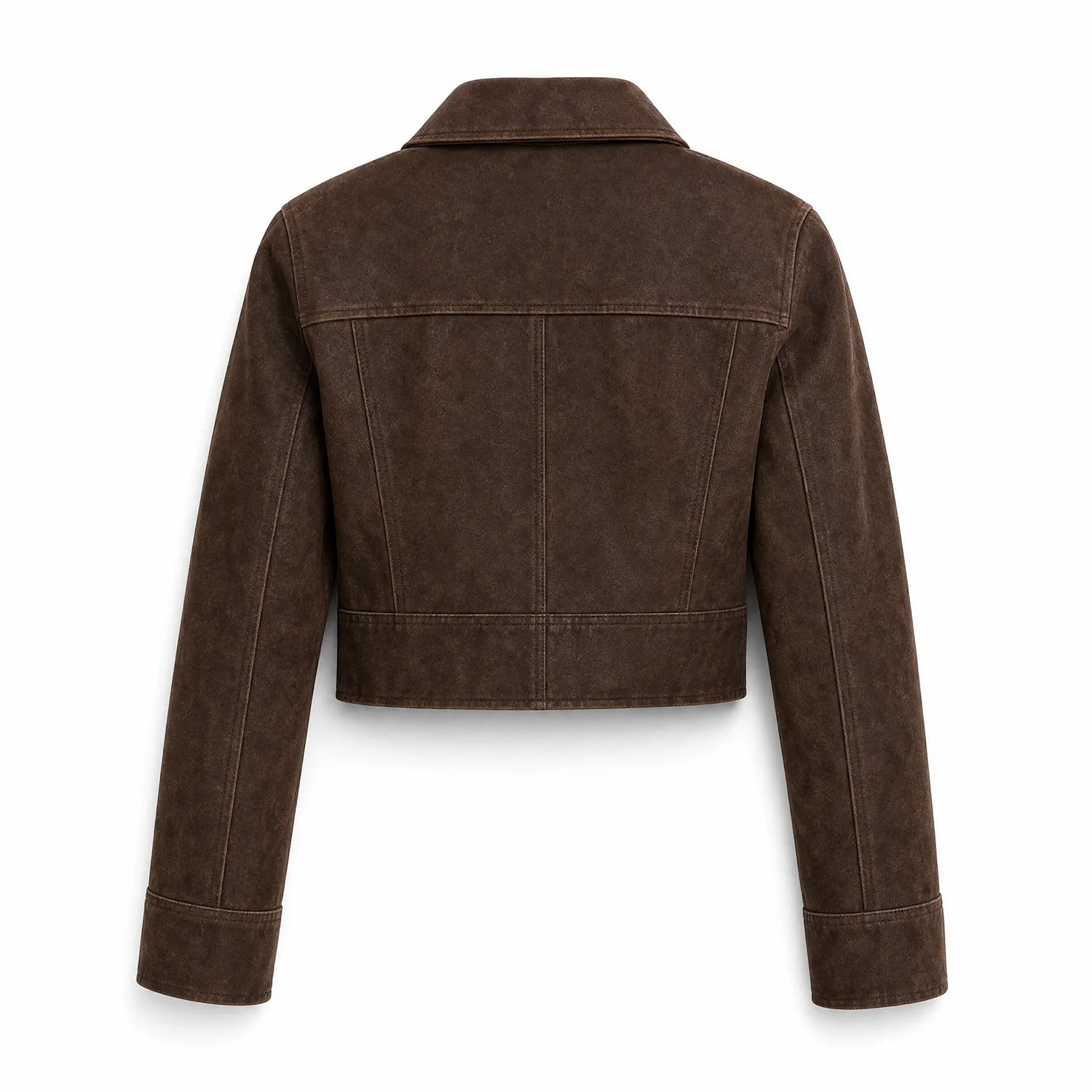 Women’s Suede Field Jacket | Vintage Brown Leather Trucker Style