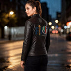 Women’s USA Soccer-Inspired Dark Brown Leather Jacket | Cafe Racer Biker Jacket