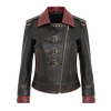 Women’s Battle-Red Vintage Biker Jacket – Dual Tone Leather Moto