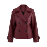 Women’s Burgundy Leather Trench | Style Jacket