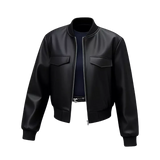 Blouson aviateur minimaliste en similicuir pour femme – Le style classique noir de tous les jours