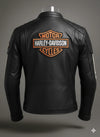 Harley-Davidson Men's Racing Stripe Black Leather Motorcycle Jacket
