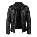 Men's Black Leather Biker Jacket – Premium Genuine Leather Motorcycle Jacket with Classic Racer Style|