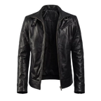 Men's Black Leather Biker Jacket – Premium Genuine Leather Motorcycle Jacket with Classic Racer Style|