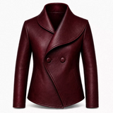 Men’s Brown Wrap Style Leather Jacket | Asymmetric Double-Breasted Jacket