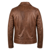 BROWN LEATHER BIKER JACKET