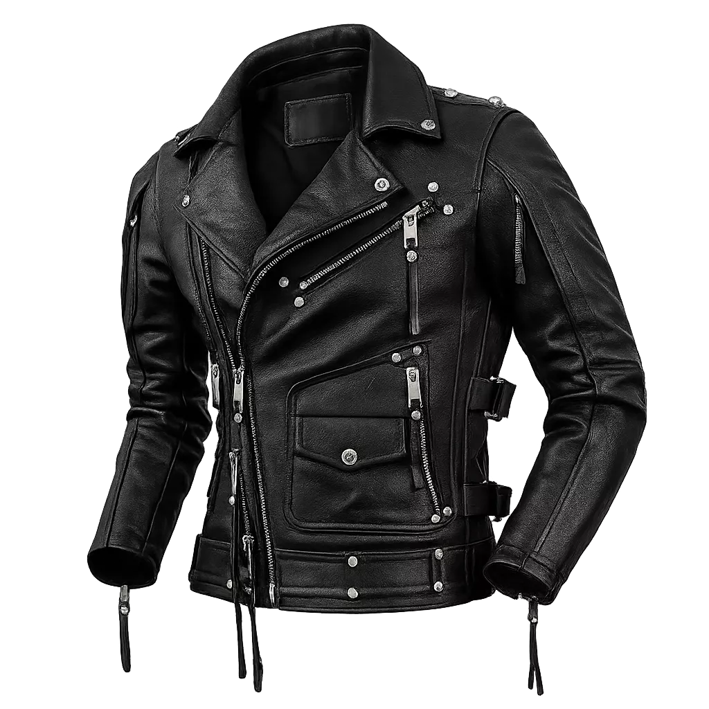 Blouson Biker en Cuir de Vachette Fait Main: Bomber Vintage Cafe Racer